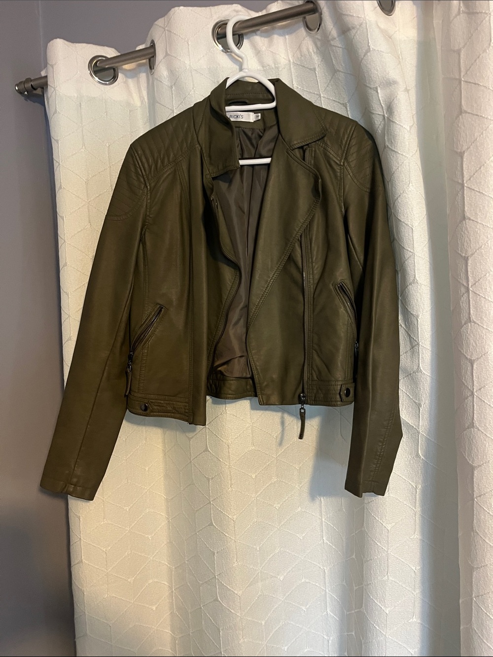 Ricki's Olive Green Faux Leather Moto Jacket